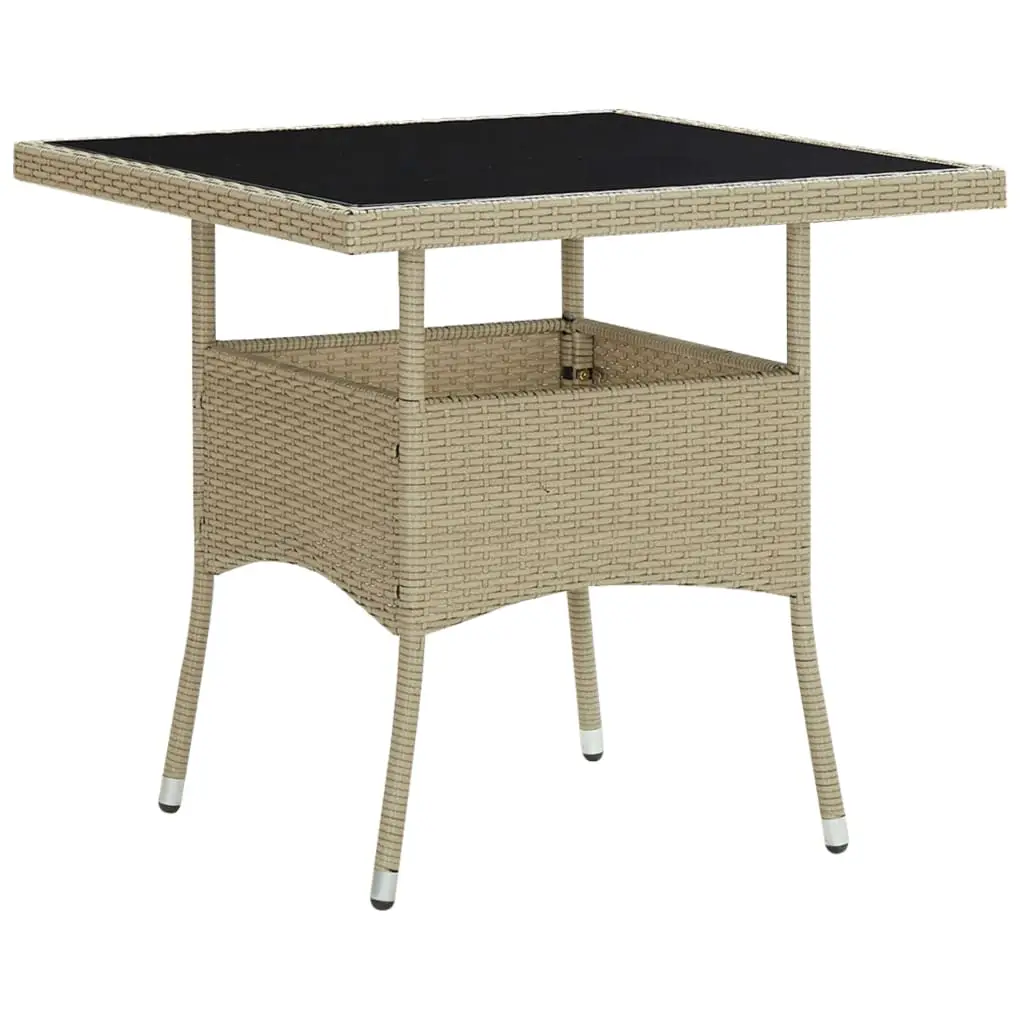 Ensemble à manger de jardin 3 pcs | Mobilier d’extérieur Beige Résine tressée et verre Maison Chic