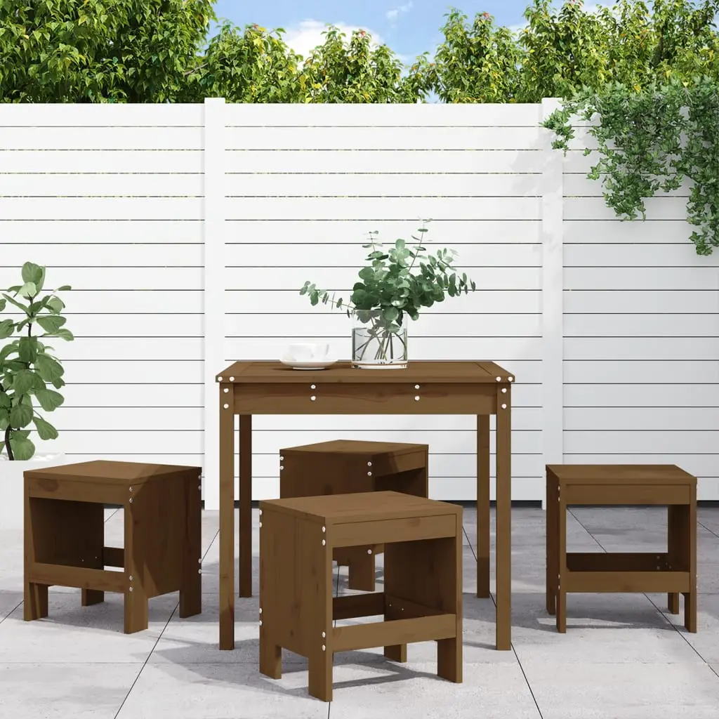 Ensemble à manger de jardin 5pcs marron miel bois pin massif vidaXL 3157712