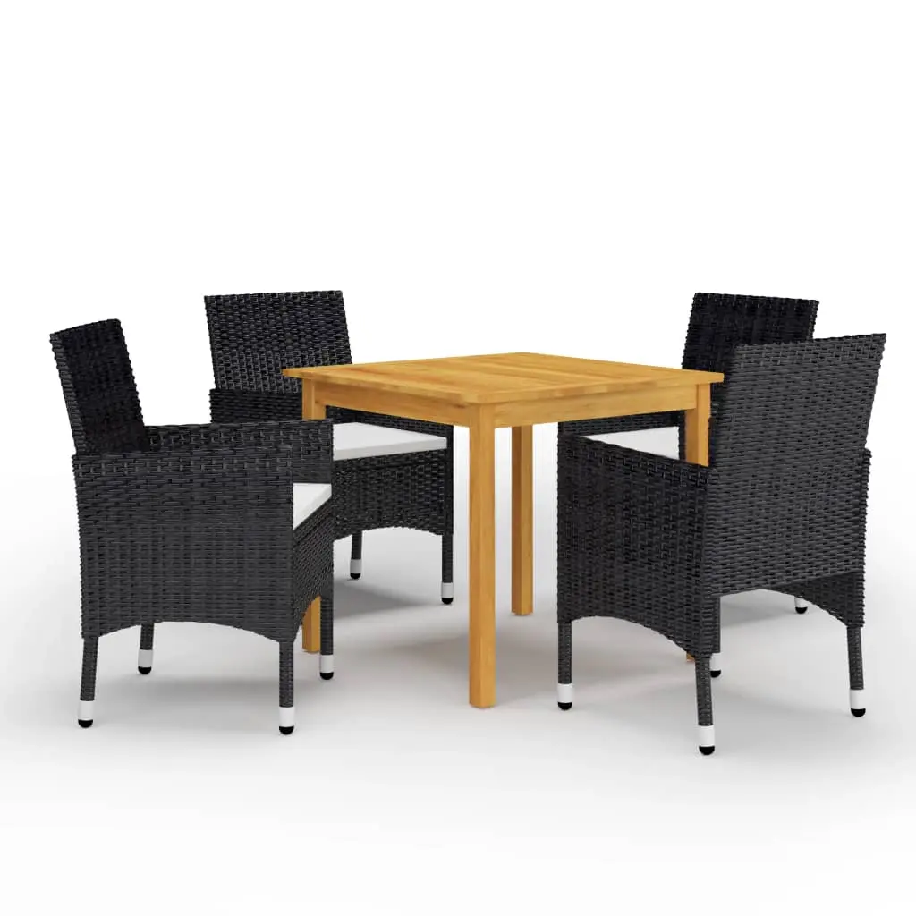Ensemble à manger de jardin 5 pcs Noir vidaXL 3067671