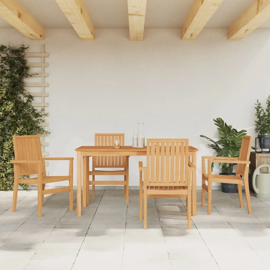 Ensemble à manger de jardin 5pcs Bois de teck massif vidaXL 3157913