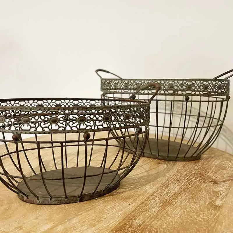 Ensemble 2 paniers fer 46x29x26cm