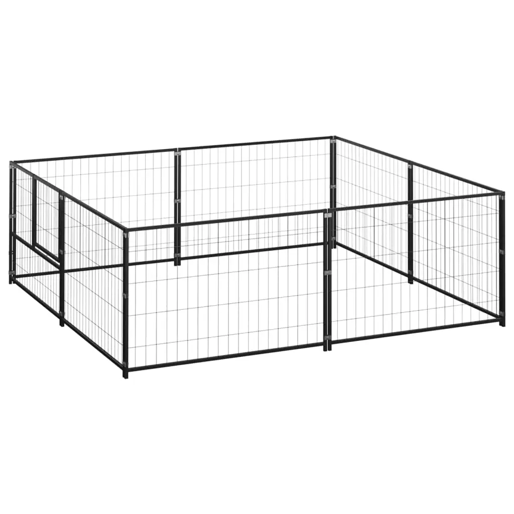 Enclos pour chien extérieur acier robuste pour jardin Noir 4 m² – ComfortXL Outdoor Living