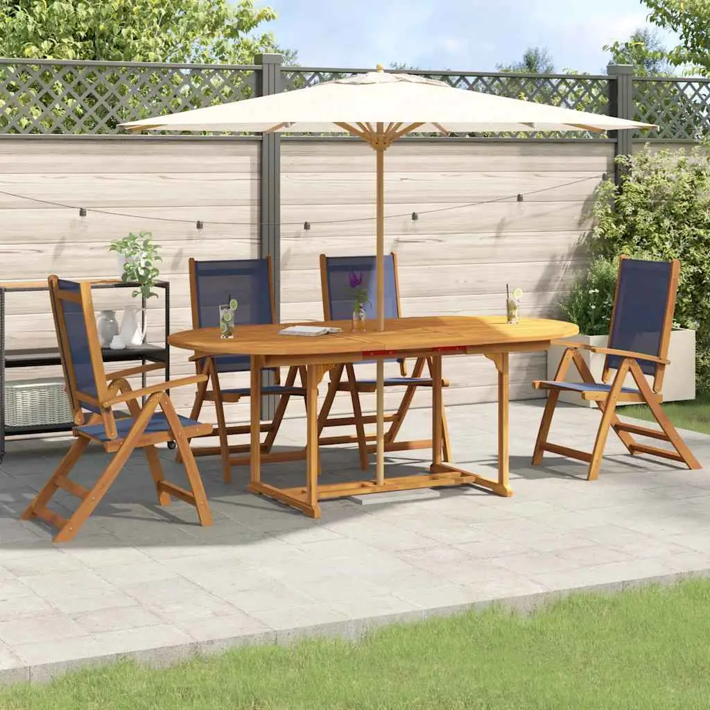 Ensemble à manger de jardin 5pcs bois d’acacia solide textilène vidaXL 3279300