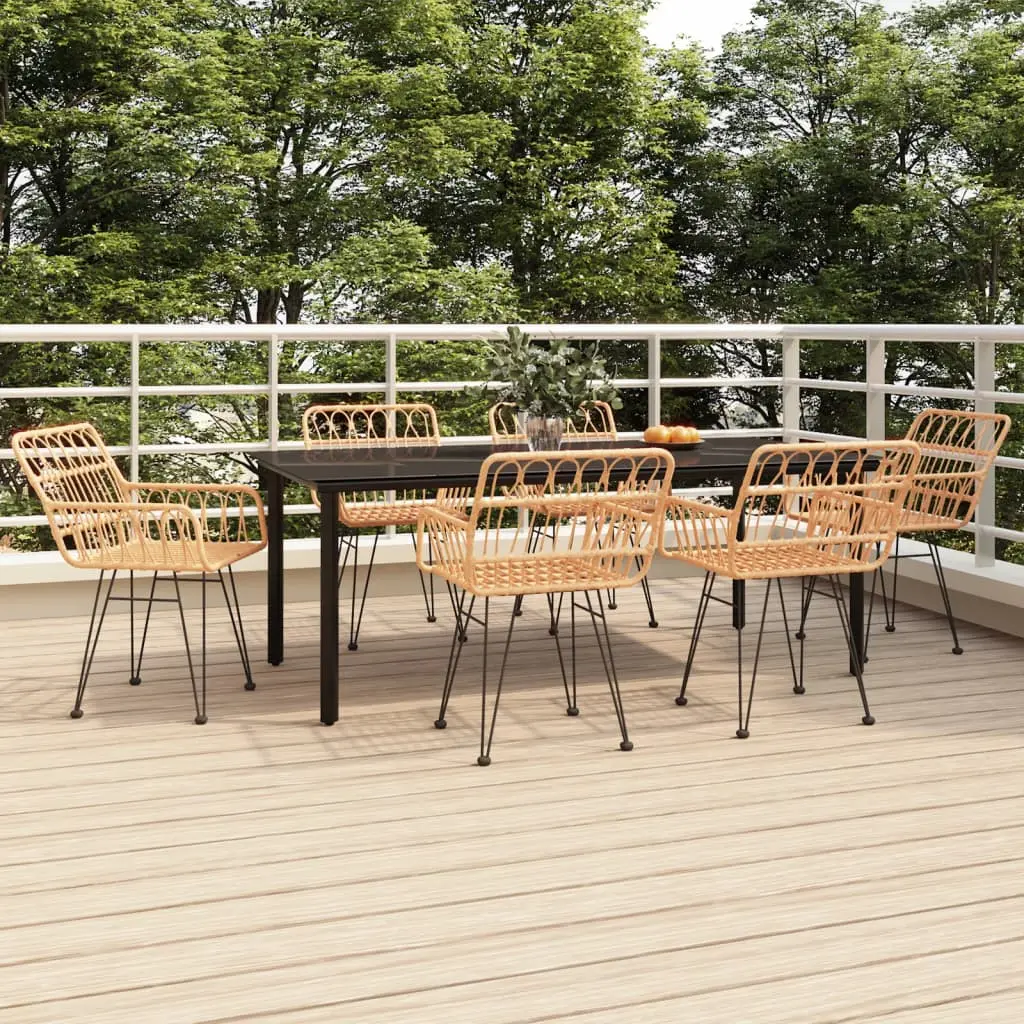 Ensemble à manger de jardin 7 pcs Résine tressée vidaXL 3157863
