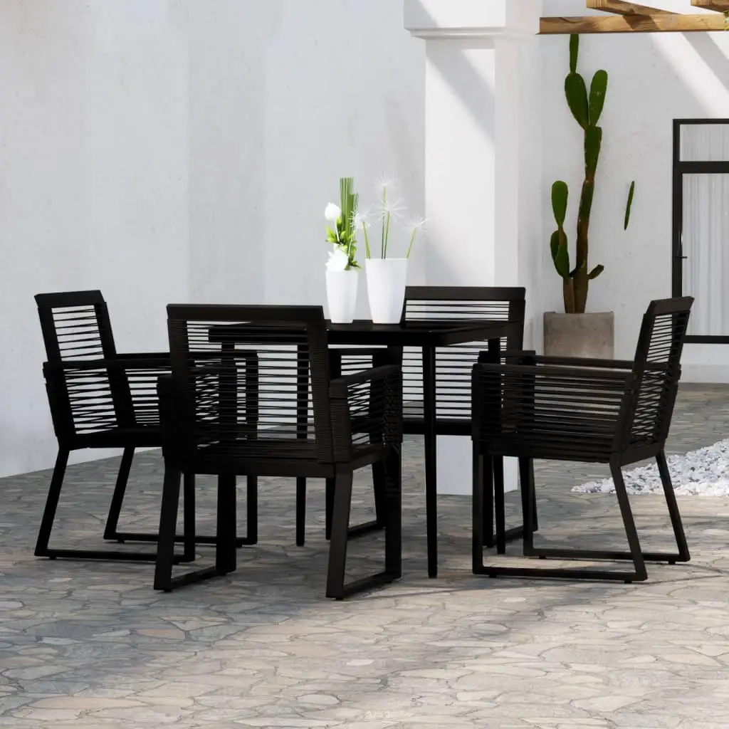 Ensemble à manger de jardin 5 pcs Noir vidaXL 3099156