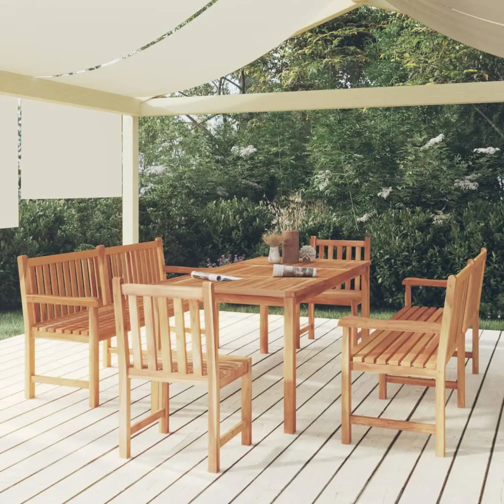 Ensemble à manger de jardin 5pcs Bois de teck massif vidaXL 3157158