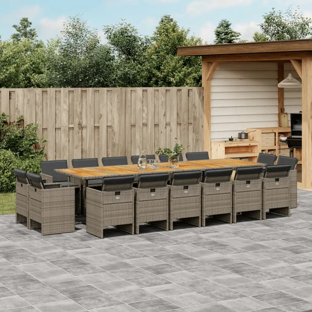 Ensemble à manger de jardin 17 pcs et coussins résine tressée vidaXL 3210710