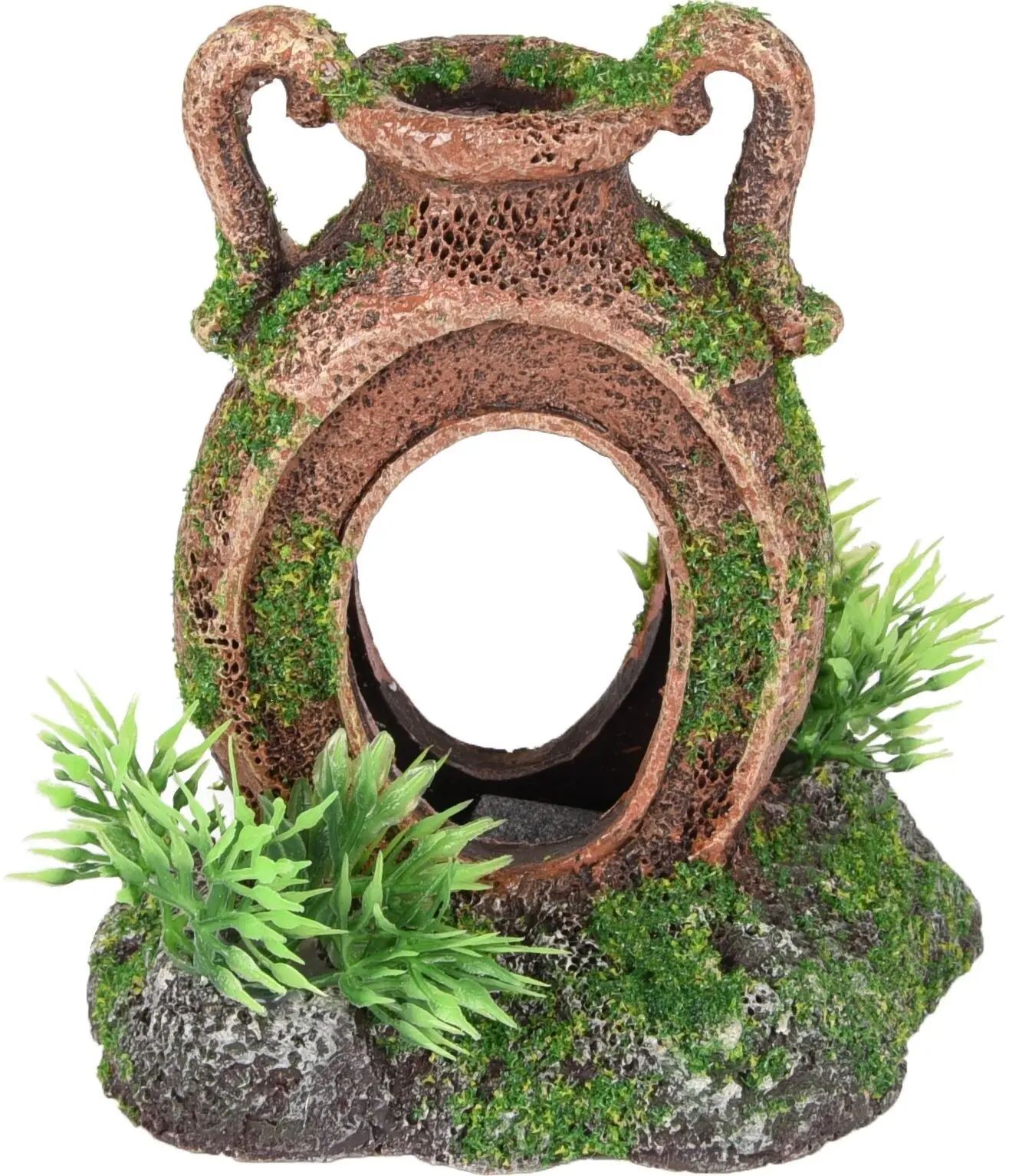 Décoration aquarium amphore cachette poisson avec prise pompe a air