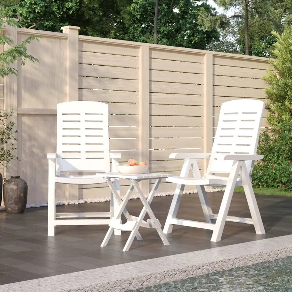 Ensemble à manger de jardin 3 pcs Blanc Polypropylène vidaXL 3120463