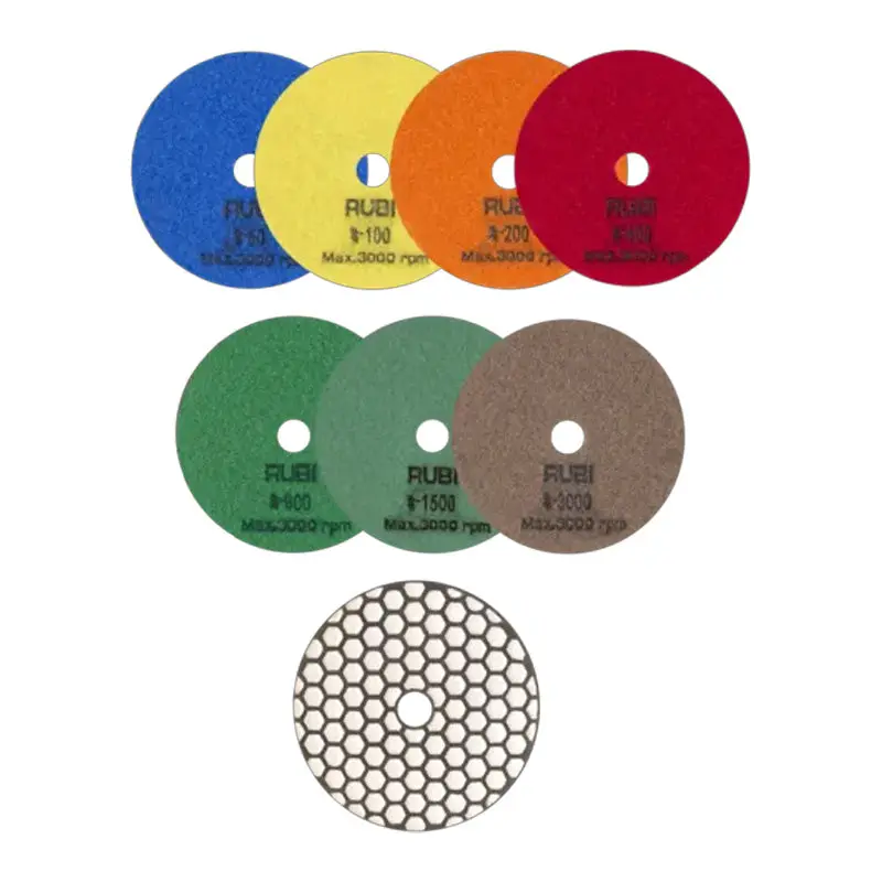 Disque diamant polissage et poncage a sec ø100 mm gr. 1500 – RUBI – 62975 RUBI