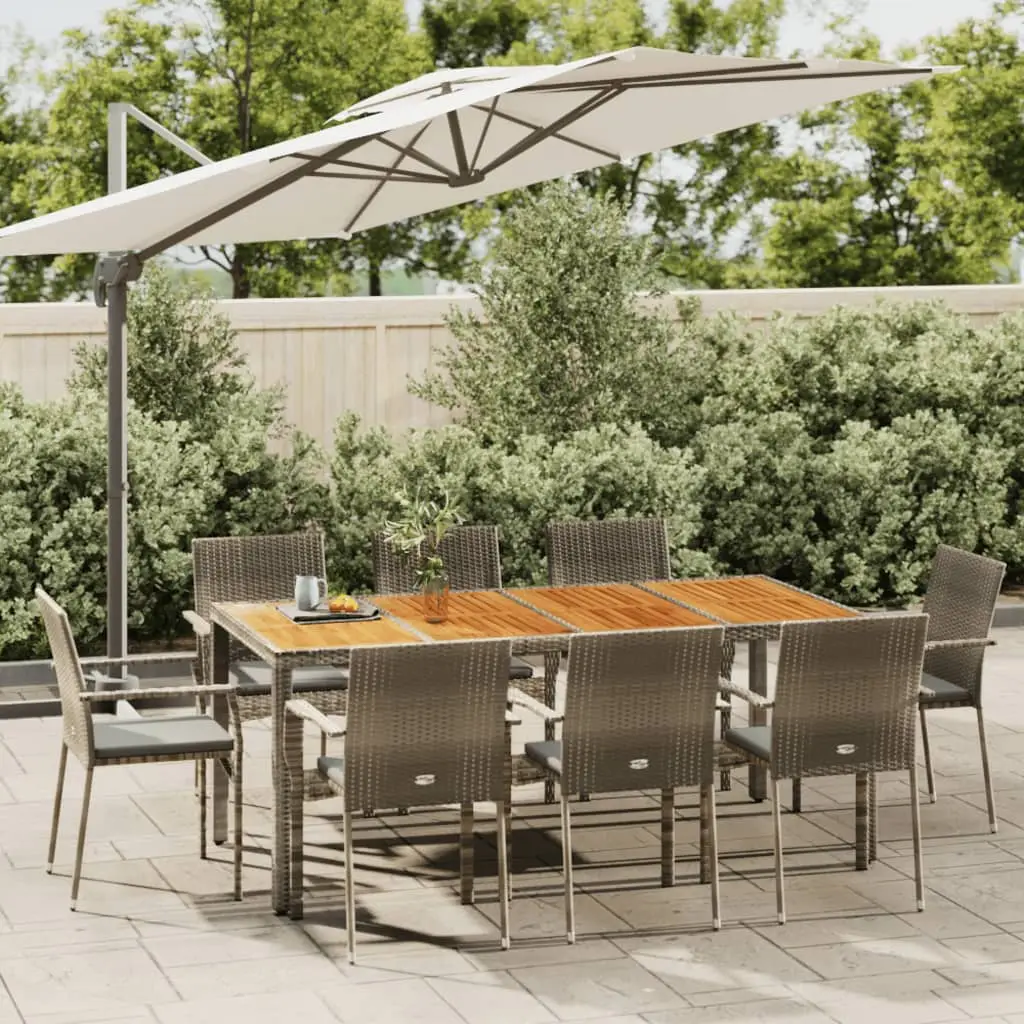 Ensemble à manger de jardin 9 pcs coussins gris résine tressée vidaXL 3184998