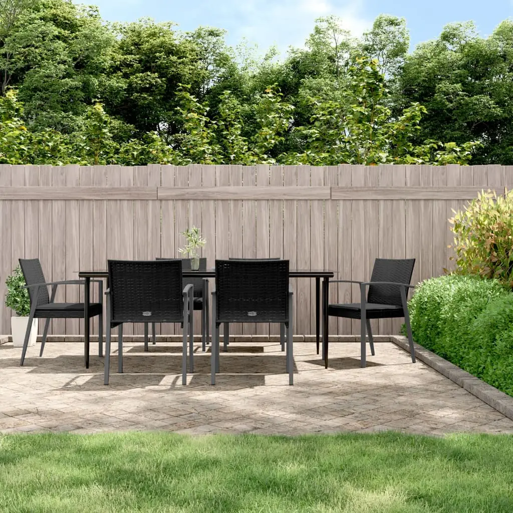 Ensemble à manger de jardin 7 pcs coussins résine tressée acier vidaXL 3186983