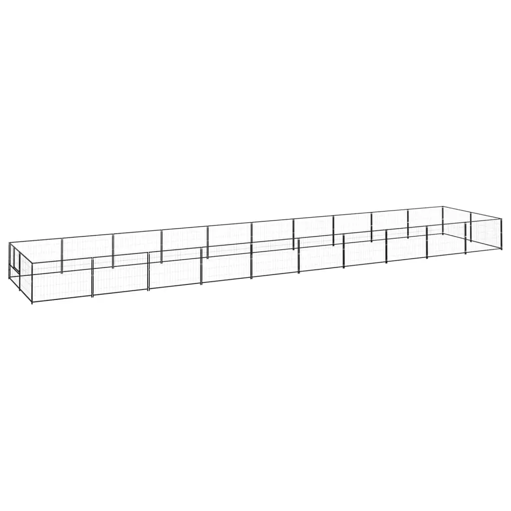 Enclos pour chien extérieur acier robuste pour jardin Noir 20 m² – ComfortXL Outdoor Living