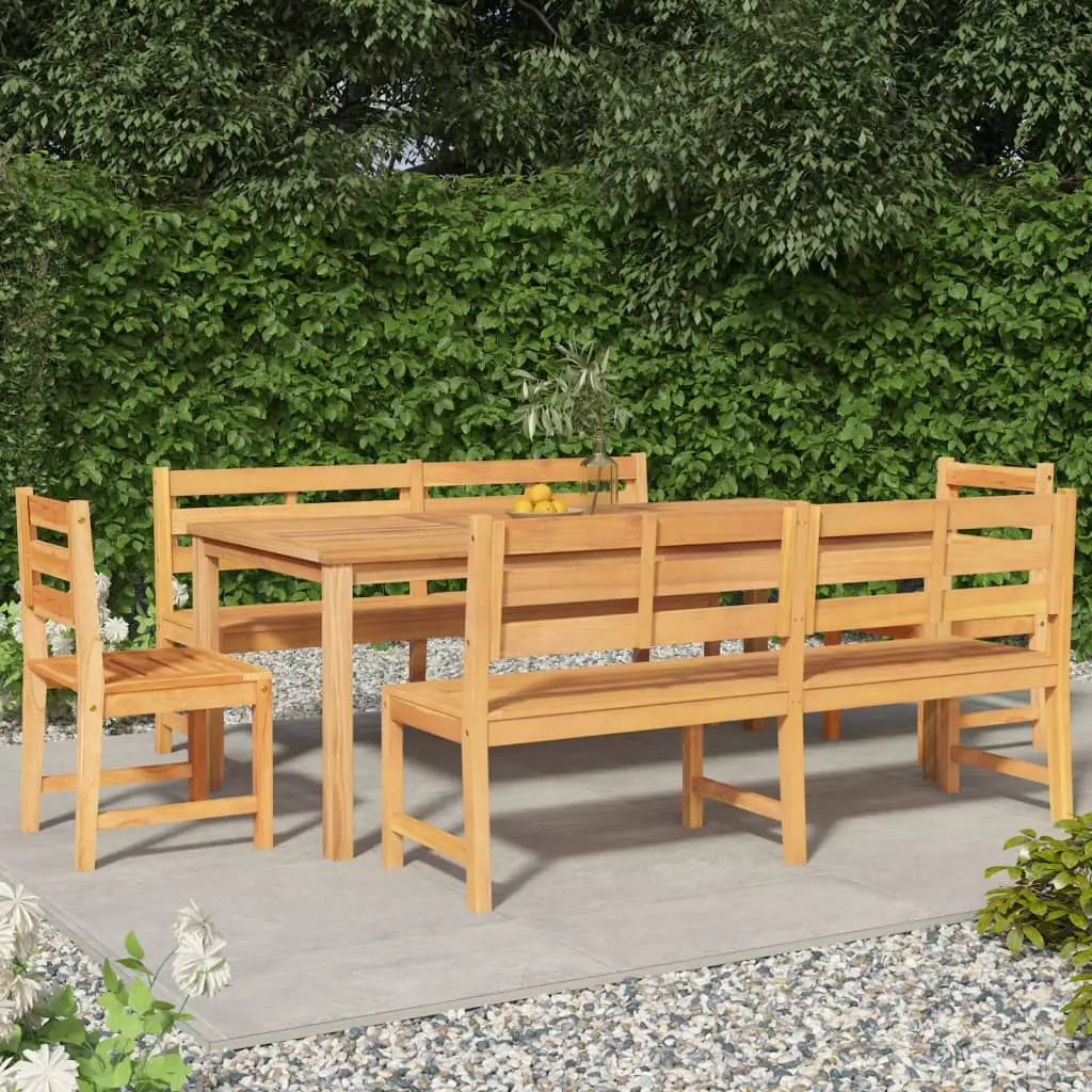 Ensemble à manger de jardin 5pcs Bois de teck massif vidaXL 3157204