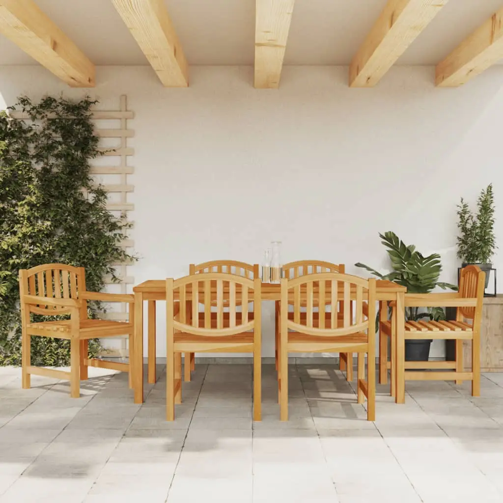Ensemble à manger de jardin 7 pcs Bois de teck solide vidaXL 3157934