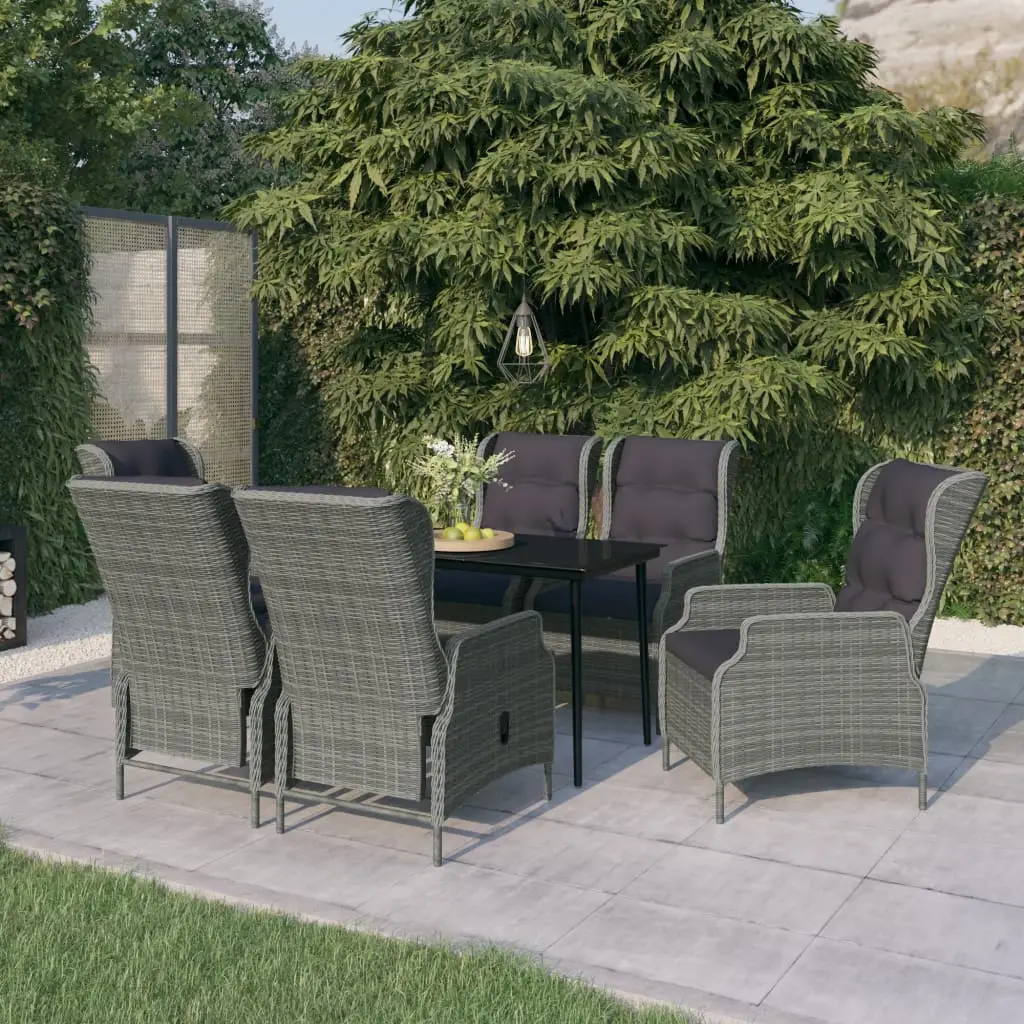 Ensemble à manger de jardin 7 pcs Gris clair vidaXL 3099664