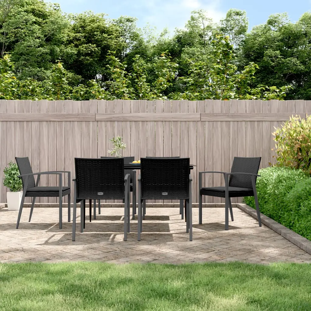Ensemble à manger de jardin 7 pcs coussins résine tressée acier vidaXL 3186976
