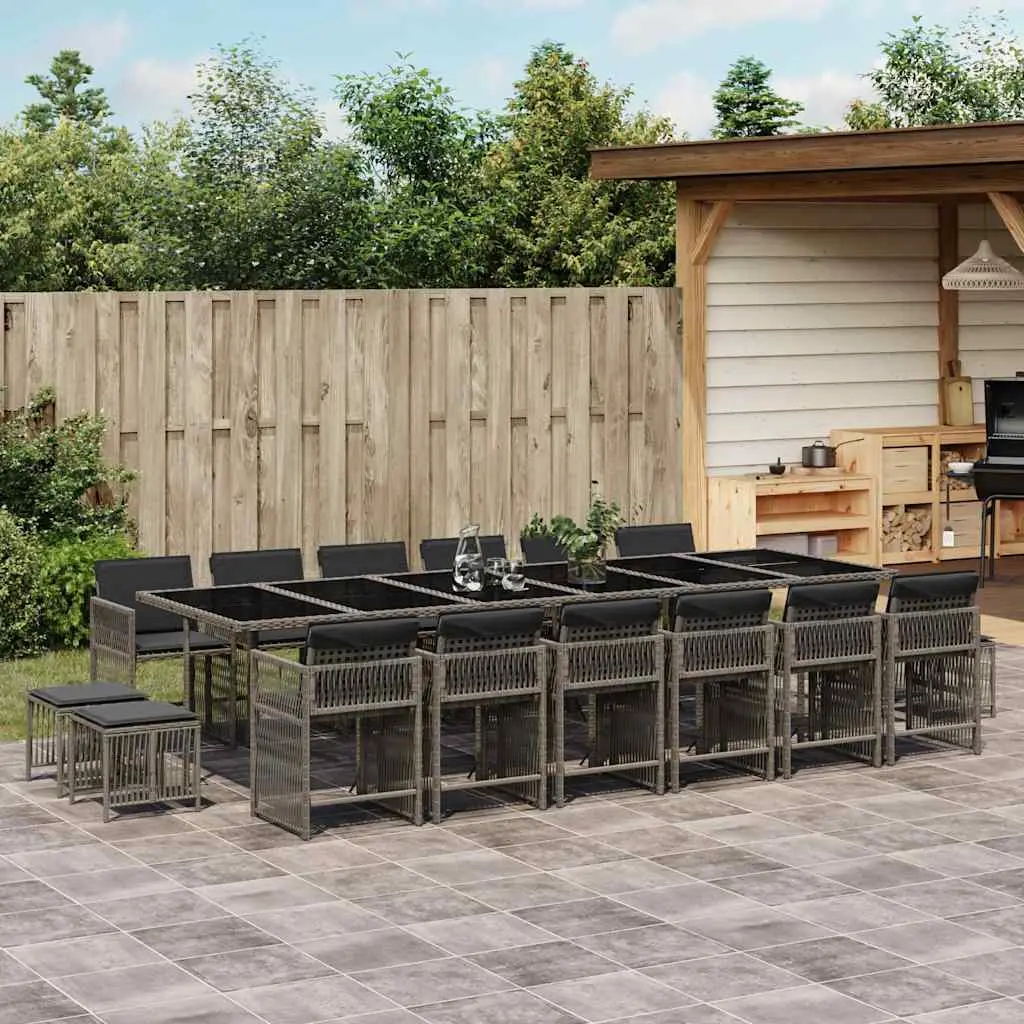 Ensemble à manger de jardin 17 pcs et coussins résine tressée vidaXL 3211724