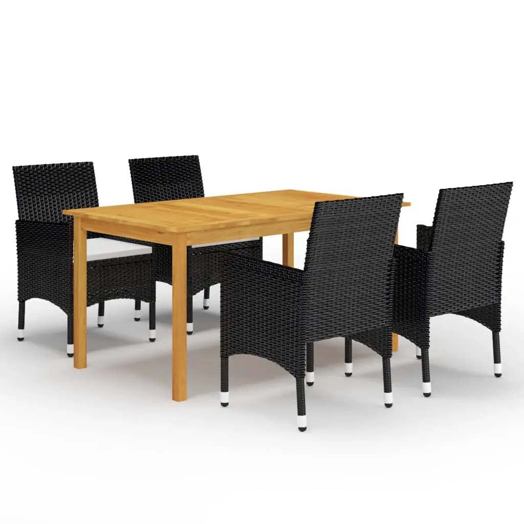 Ensemble à manger de jardin 5 pcs Noir vidaXL 3067761