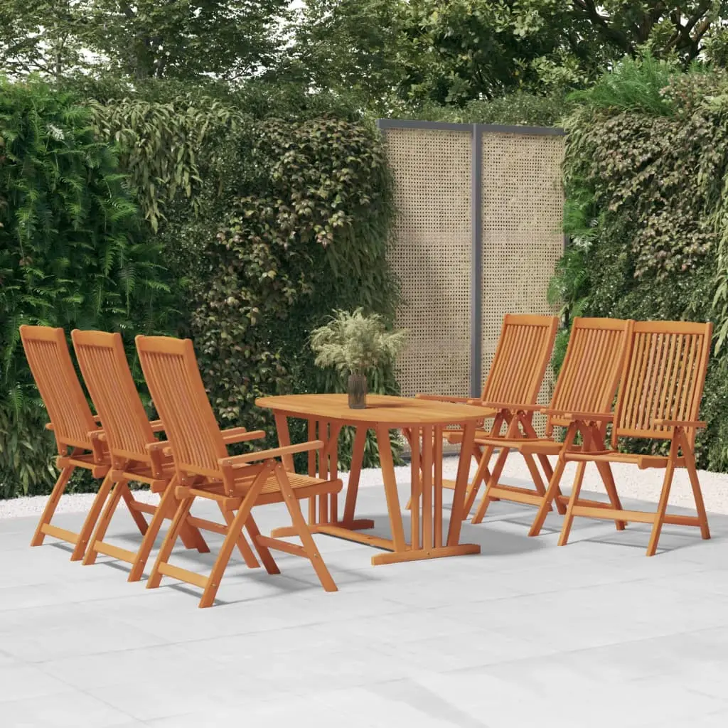 Ensemble à manger de jardin 7 pcs Bois d’eucalyptus massif vidaXL 3087339