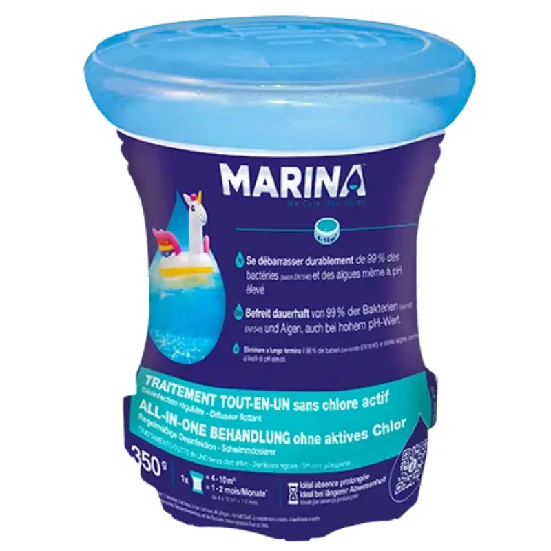 Traitement complet Marina sans chlore actif – Petit diffuseur flottant multi-actions –