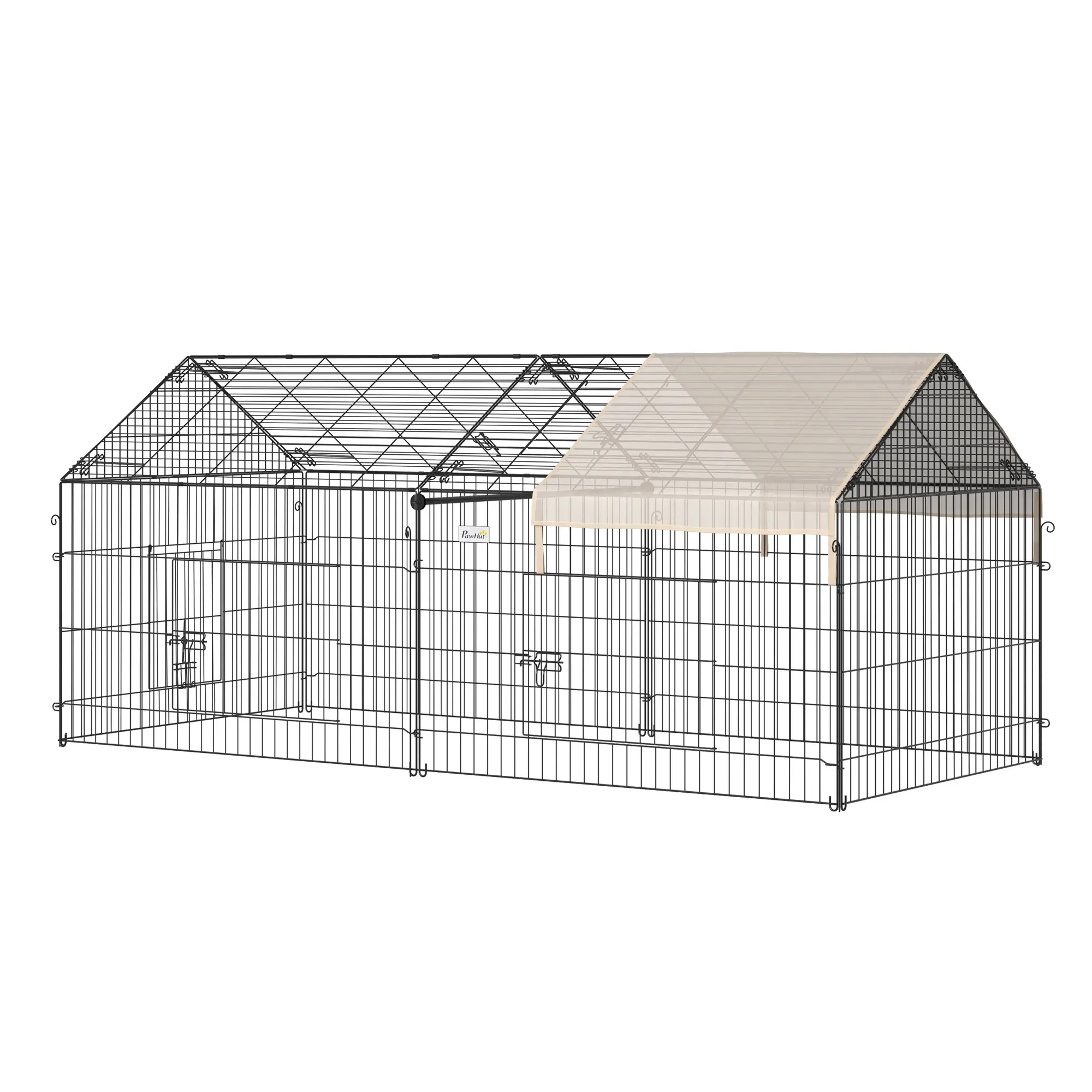 Enclos pour petits animaux en métal noir 220.0 x 103.0 x 103.0 cm – PANGIVO