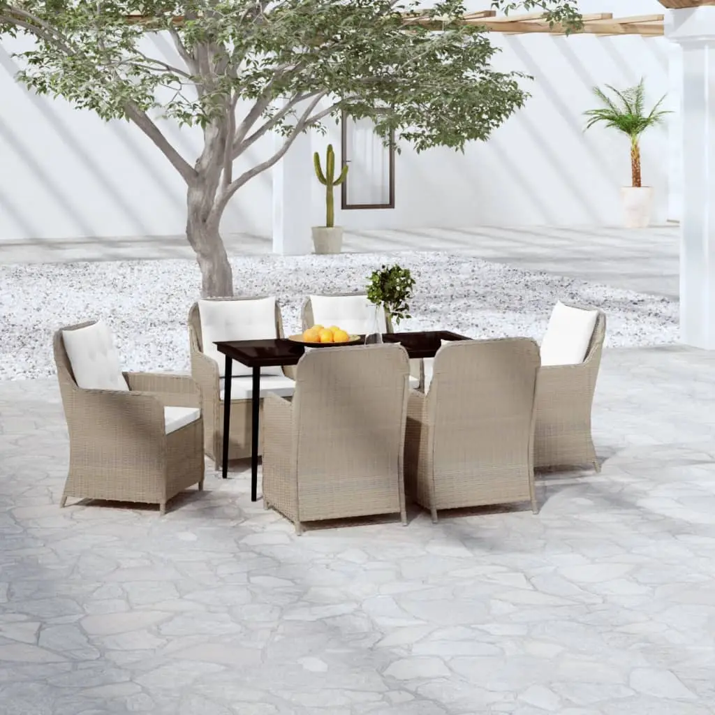 Ensemble à manger de jardin 7 pcs Marron vidaXL 3099568
