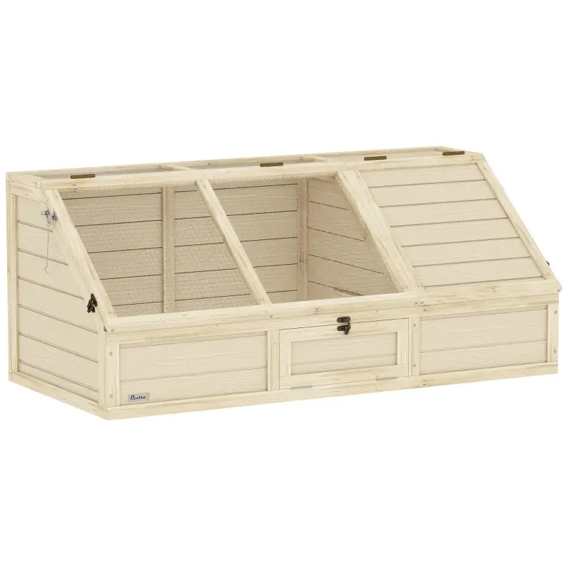Enclos tortues extérieur 120 x 55 x 50 cm bois de sapin massif et acier galvanisé – PANGIVO