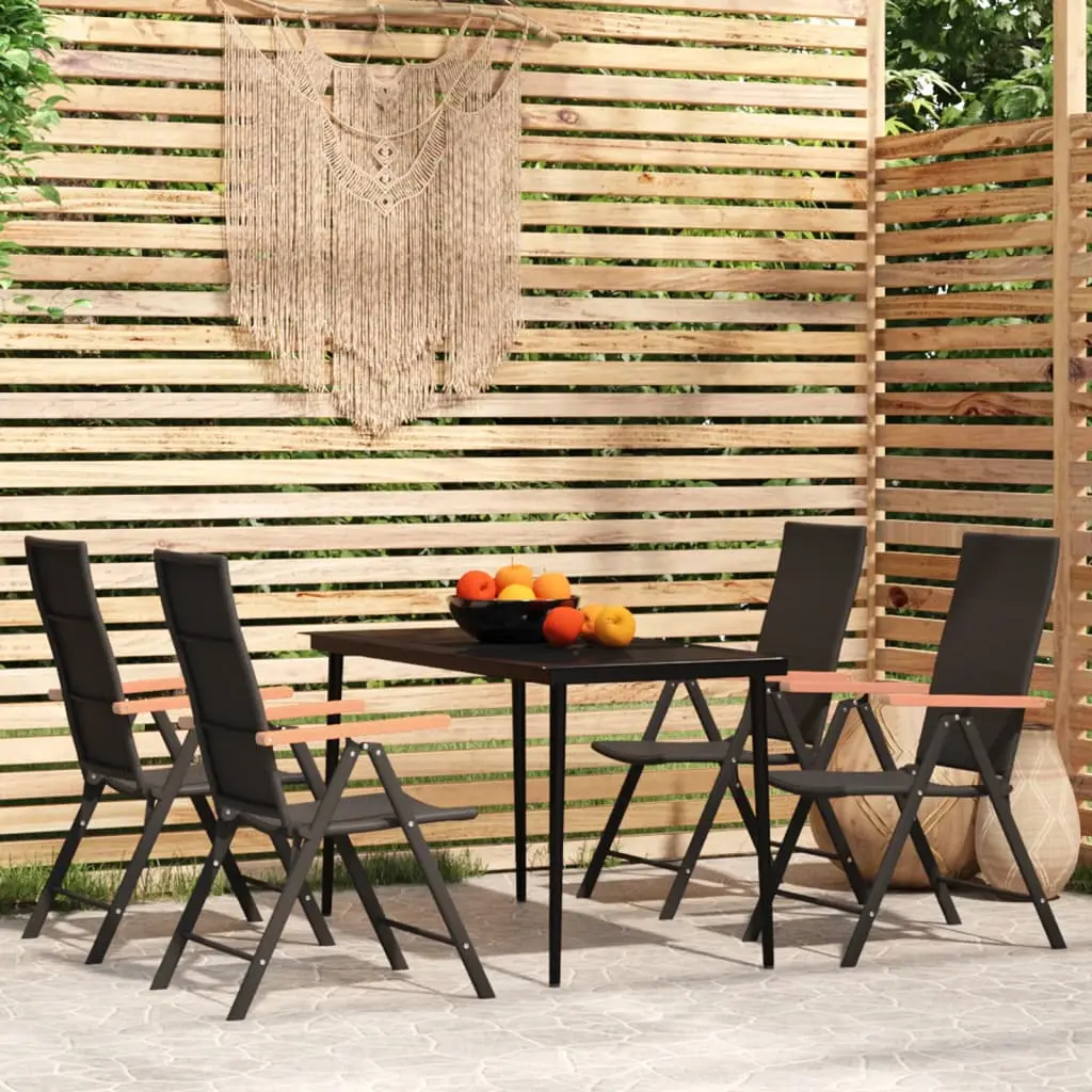Ensemble à manger de jardin 5 pcs Noir vidaXL 3099121