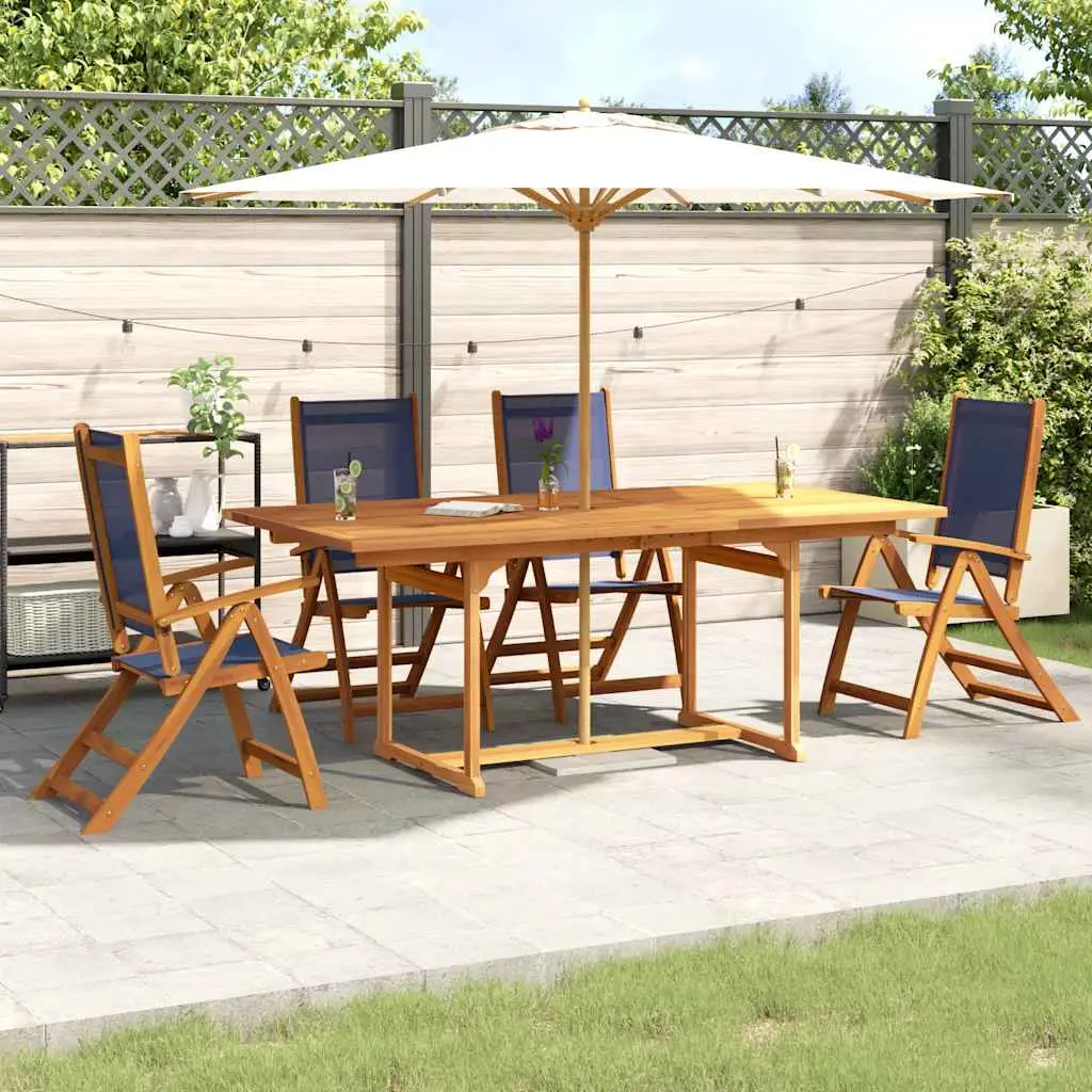 Ensemble à manger de jardin 5pcs bois d’acacia solide textilène vidaXL 3279302
