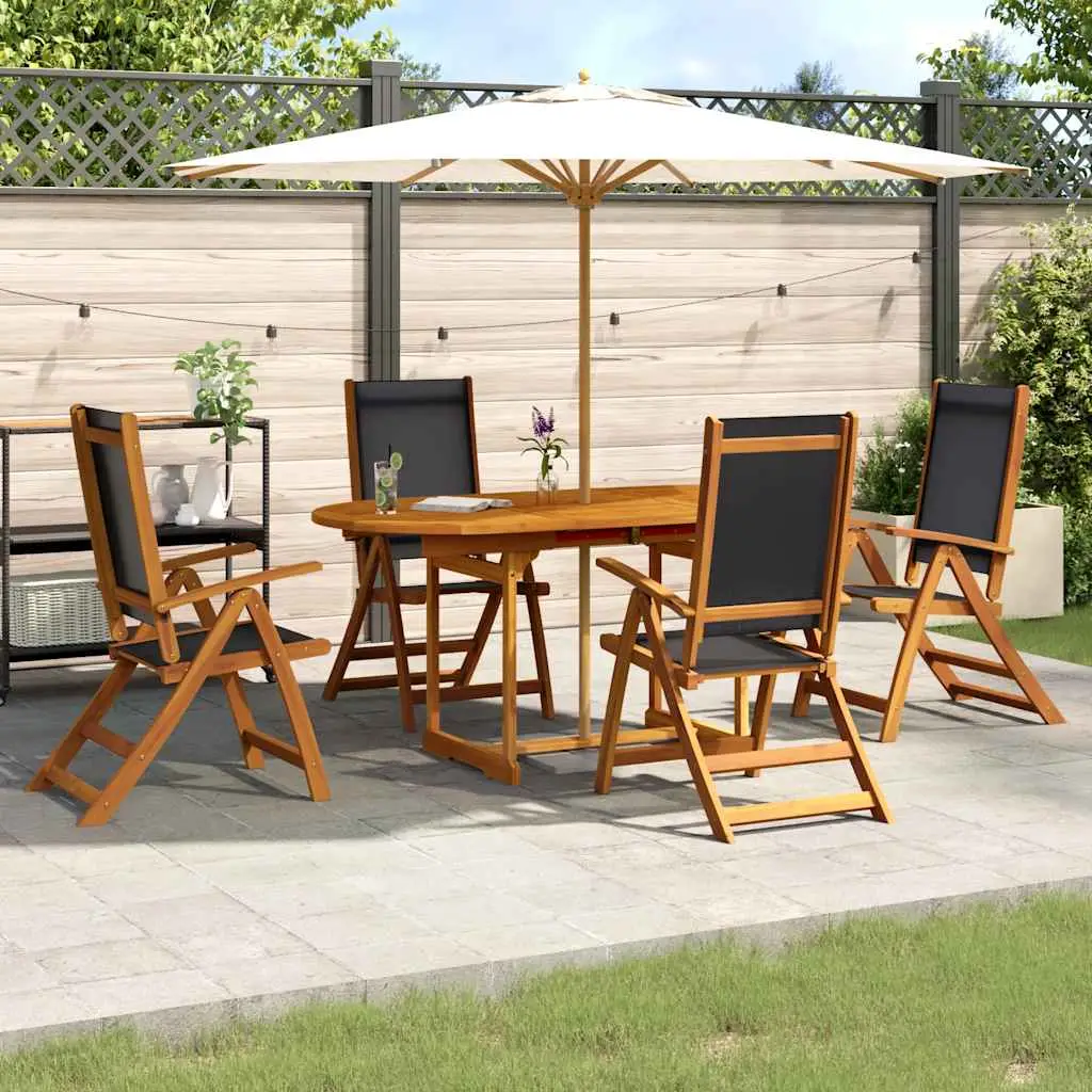 Ensemble à manger de jardin 5pcs bois d’acacia solide textilène vidaXL 3279266