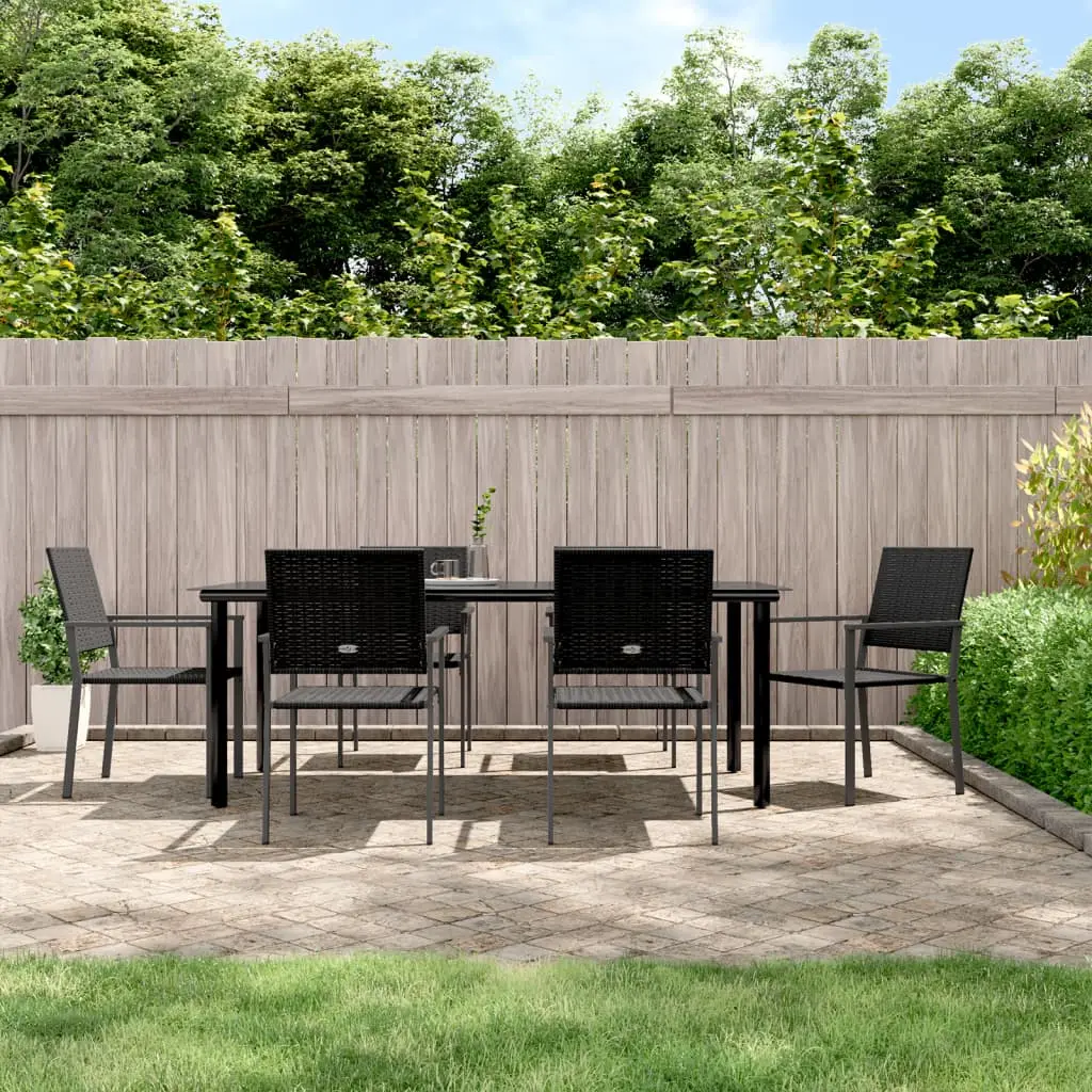 Ensemble à manger de jardin 7 pcs résine tressée acier vidaXL 3187031
