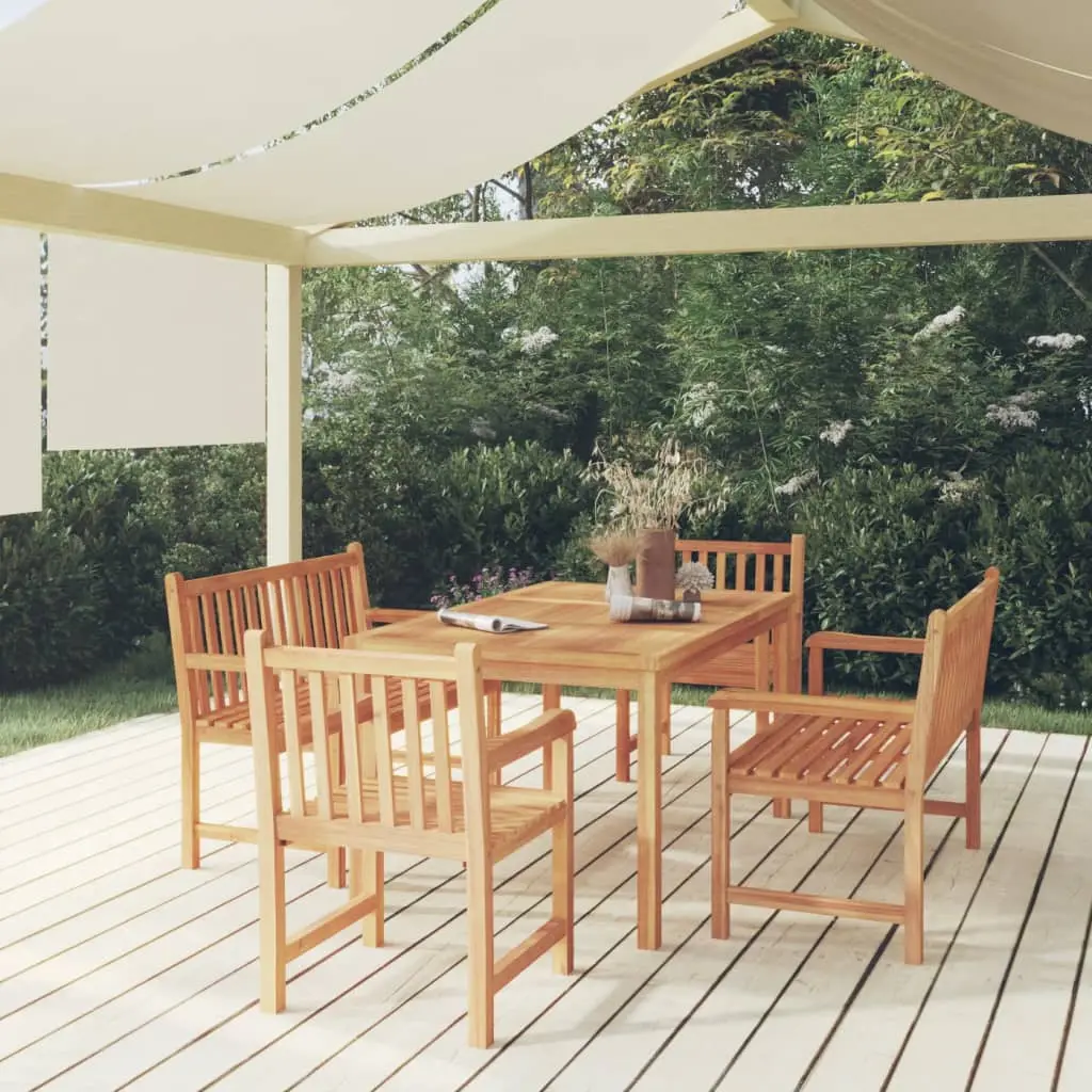 Ensemble à manger de jardin 5pcs Bois de teck massif vidaXL 3157167