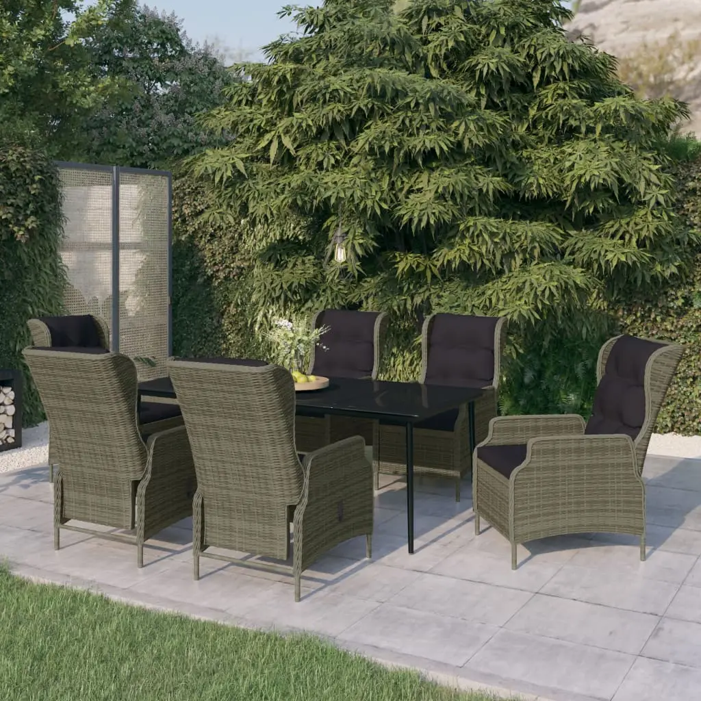 Ensemble à manger de jardin 7 pcs Marron vidaXL 3099671