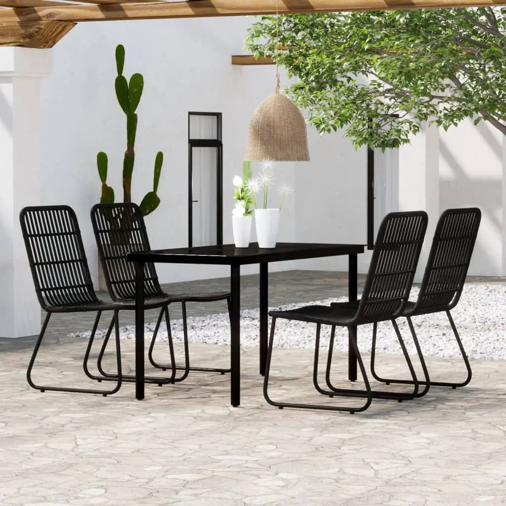 Ensemble à manger de jardin 5 pcs Noir vidaXL 3099169