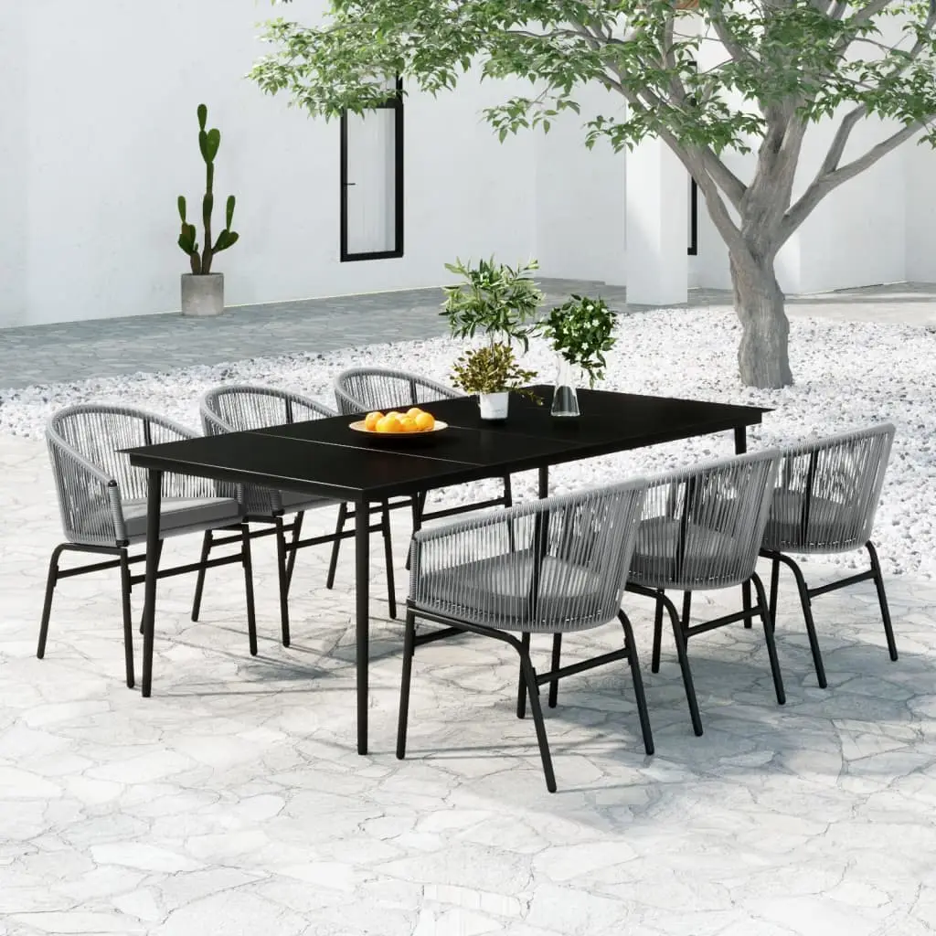 Ensemble à manger de jardin 7 pcs Gris vidaXL 3099255