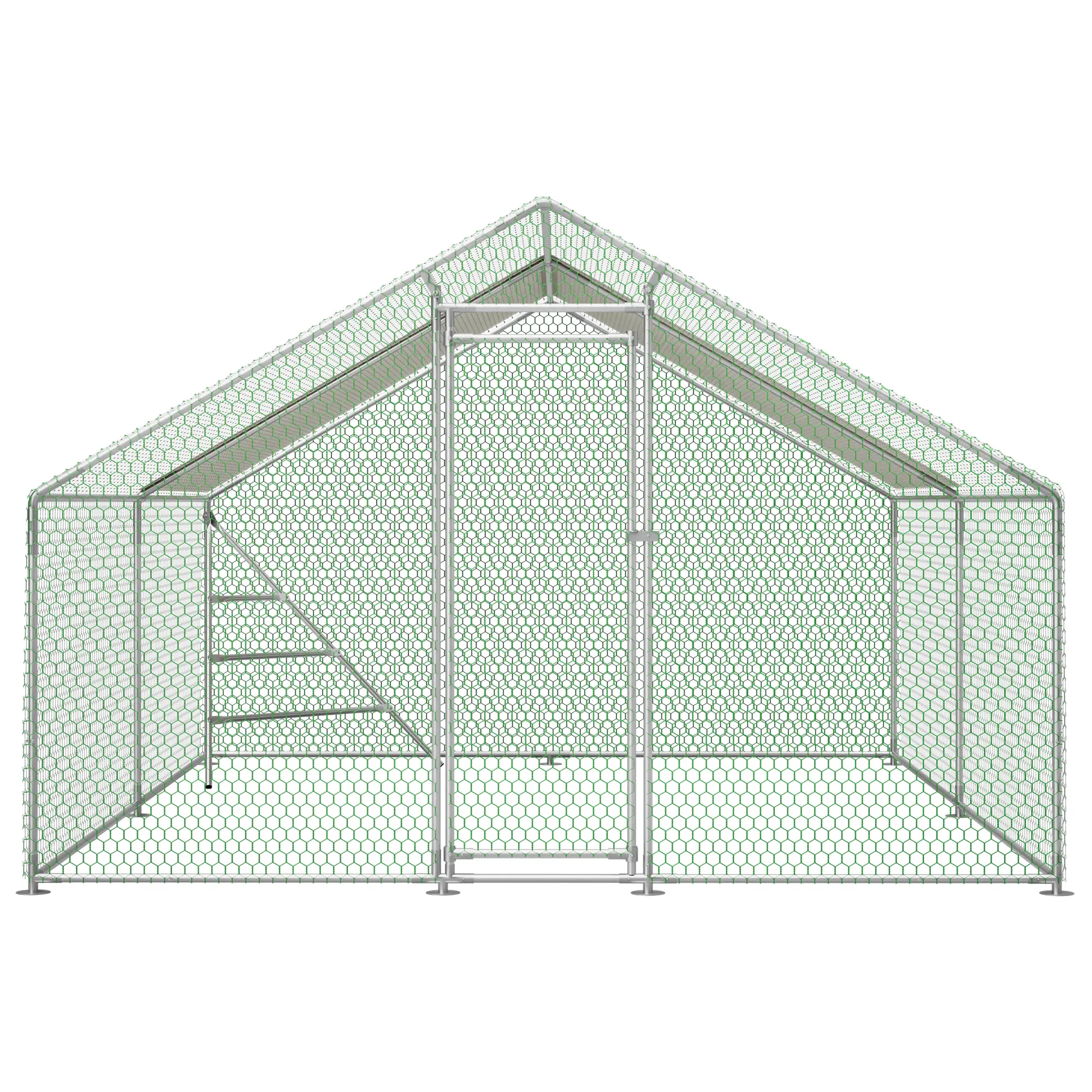 Enclos volailles extérieur 303 x 400 x 200 cm métal blanc – PANGIVO