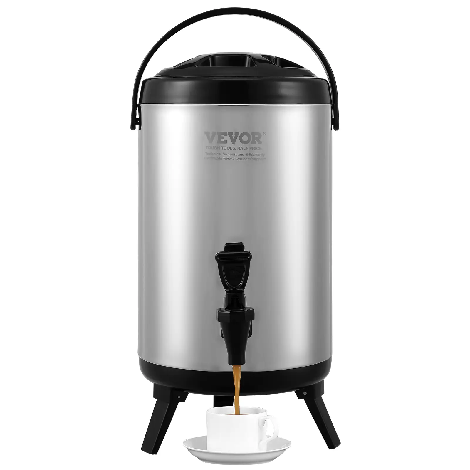 VEVOR Distributeur boissons isotherme 7,6 L, eau chaude/froide non électrique. Inox.