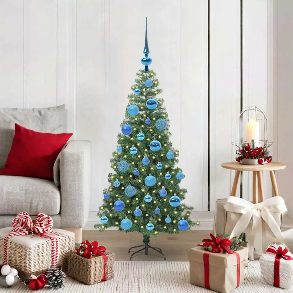 Élégant Sapin de Noël Design Cône 120 cm, Illumination 150 LED et Set de Boules – ComfortXL Outdoor Living