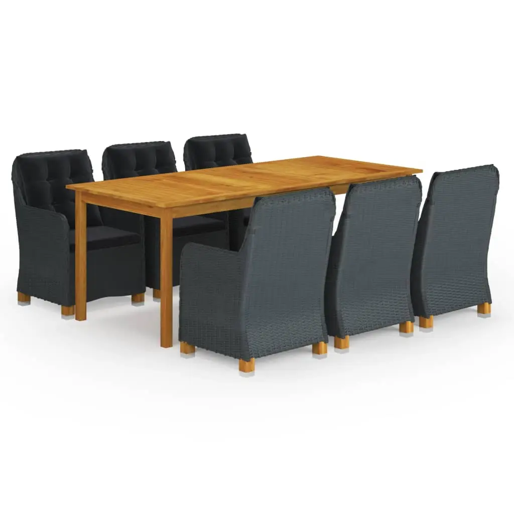 Ensemble à manger de jardin 7 pcs Gris foncé vidaXL 3067939