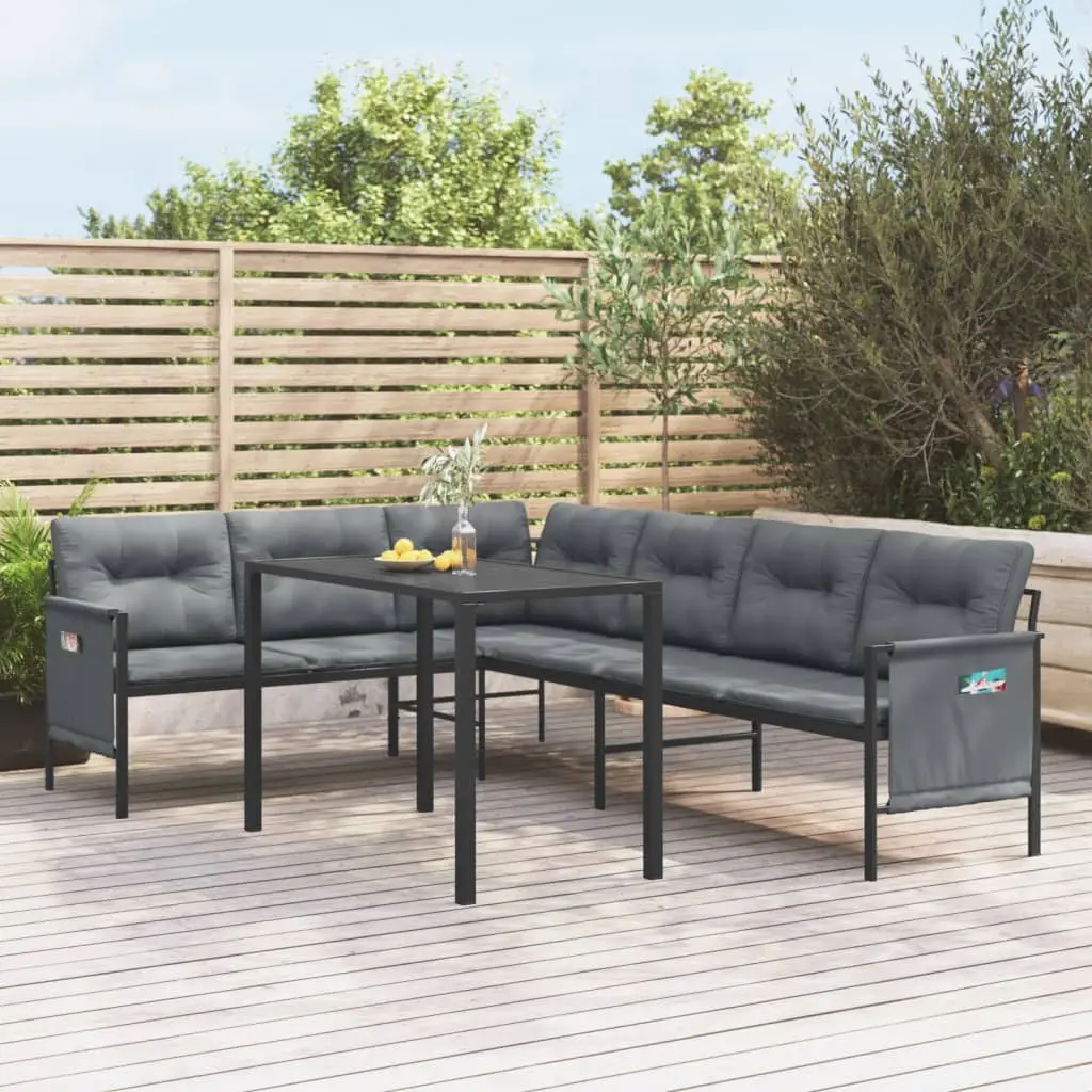 Ensemble à manger de jardin 2 pcs anthracite acier vidaXL 3187260