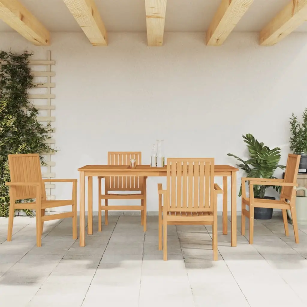 Ensemble à manger de jardin 5pcs Bois de teck massif vidaXL 3157917