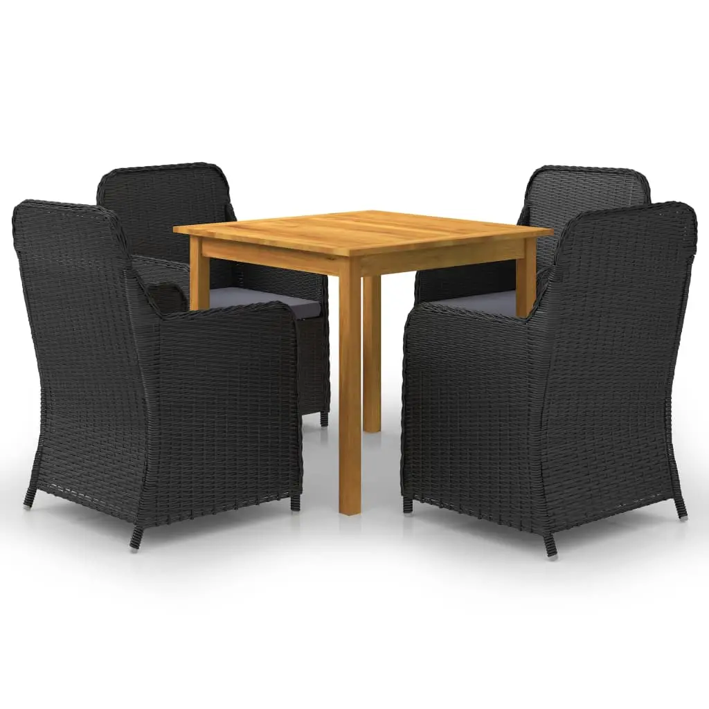 Ensemble à manger de jardin 5 pcs Noir vidaXL 3067726