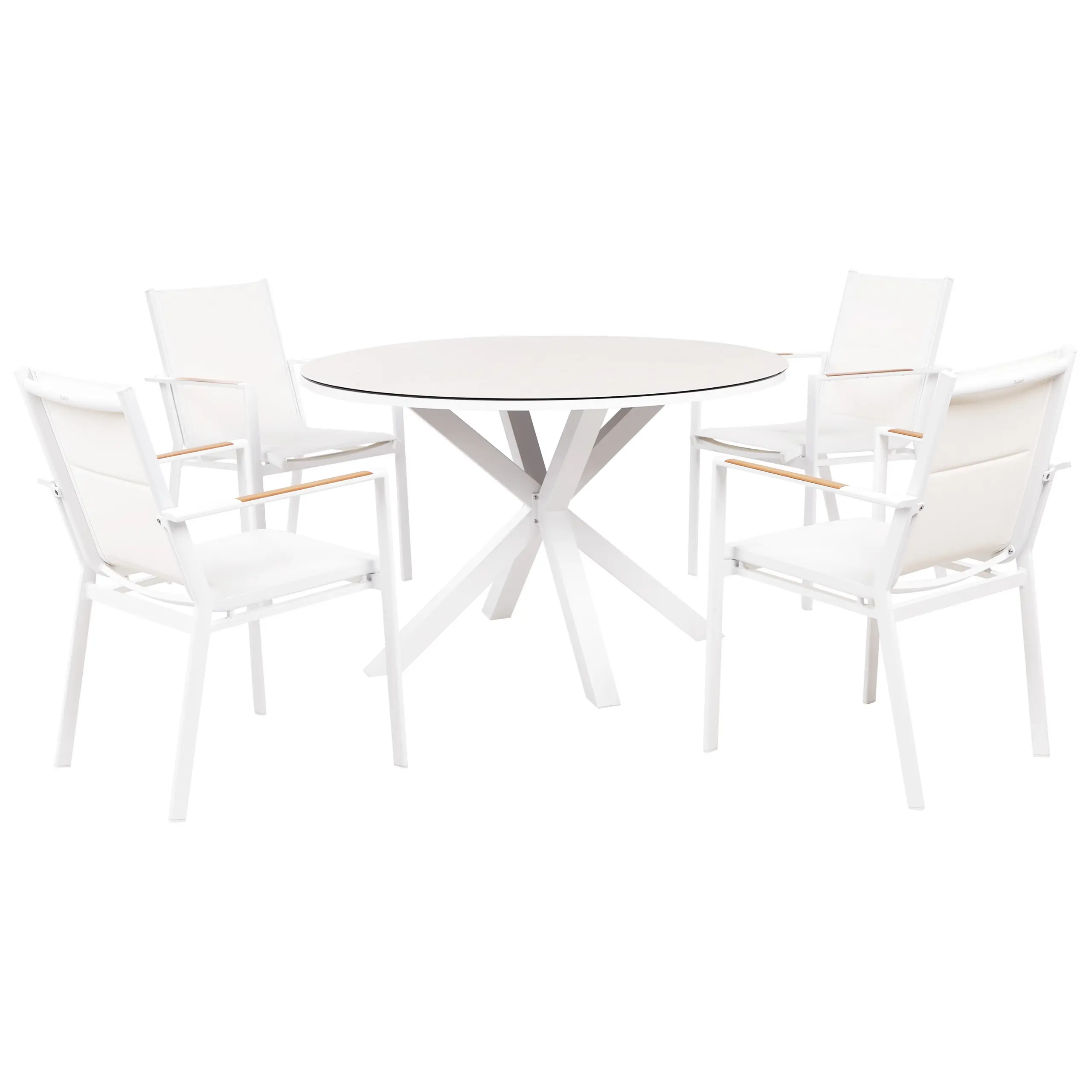 Set de salle à manger, 4 Personnes Aluminium Blanc MALETTO/BUSSETO – Beliani