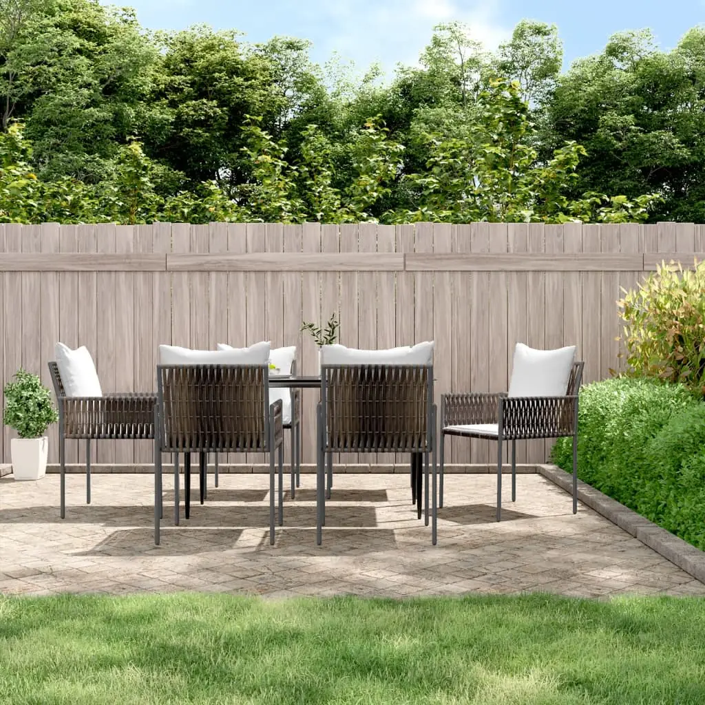 Ensemble à manger de jardin 7 pcs coussins résine tressée acier vidaXL 3187054