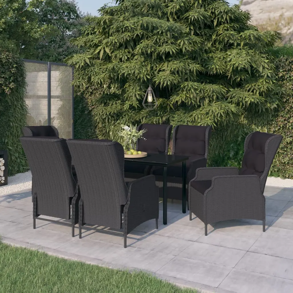 Ensemble à manger de jardin 7 pcs Gris foncé vidaXL 3099640