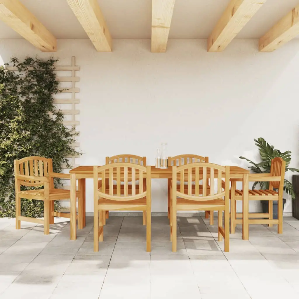 Ensemble à manger de jardin 7 pcs Bois de teck solide vidaXL 3157930