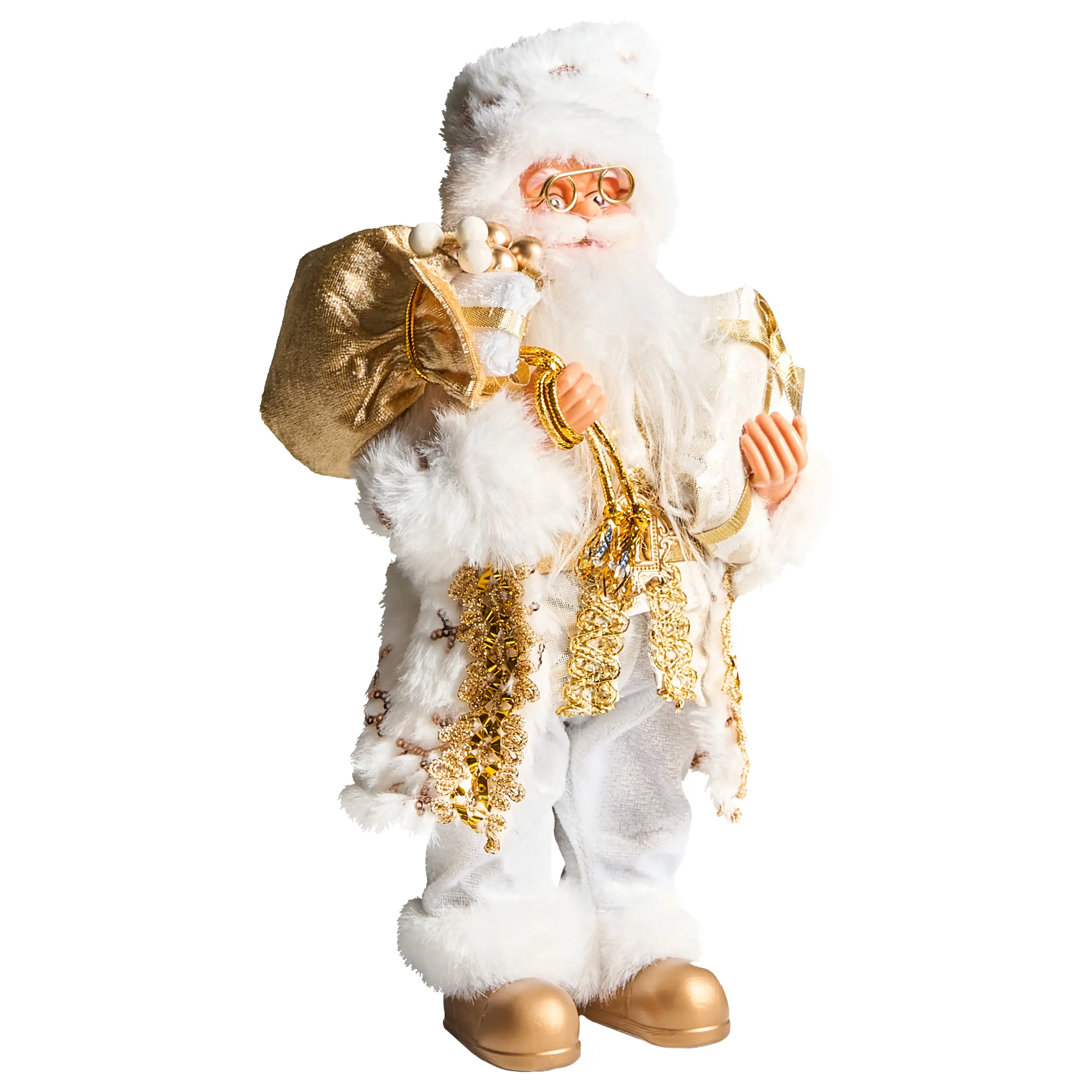 Accessoire Décoratif Tissu Blanc/doré STRAUMSFJORDEN – Beliani