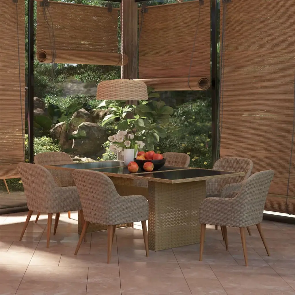 Ensemble à manger de jardin 7 pcs Résine tressée Marron vidaXL 3059483