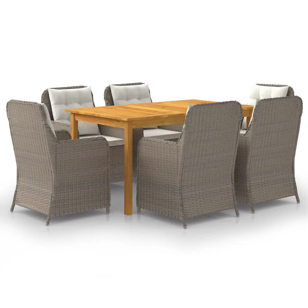 Ensemble à manger de jardin 7 pcs Marron vidaXL 3067822